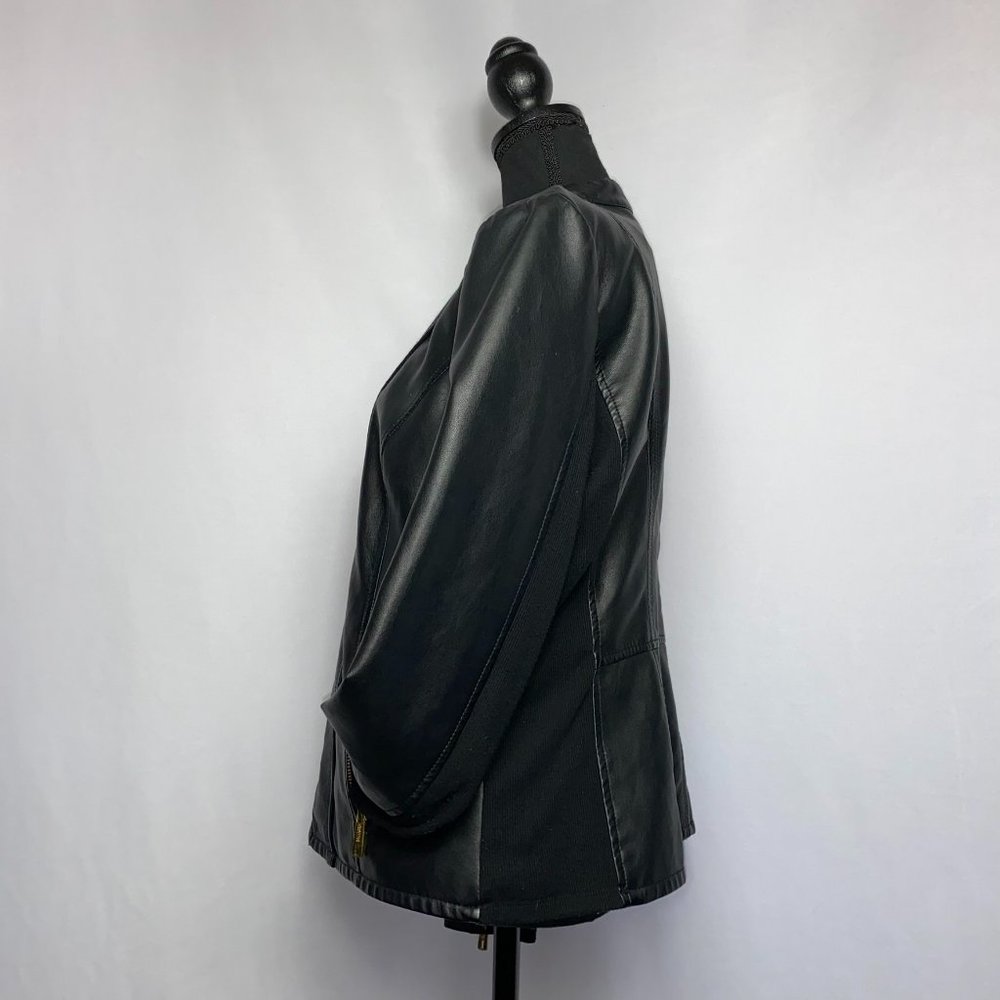 Kenneth Cole Reaction Black Faux Leather Jacket Size L - Picture 5 of 8